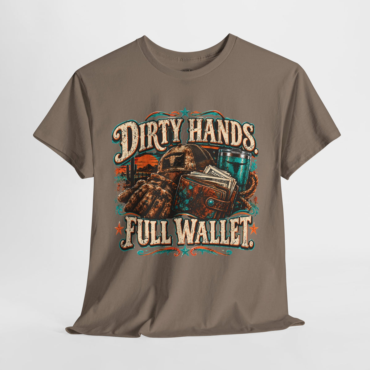 Dirty Hands Full Wallet T-Shirt — Mechanic & Tradesworker Vintage Workwear Tee
