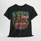 Karma’s a Bitch Skull Tee — 'What Goes Around Comes Around' Western Sunflower Tee