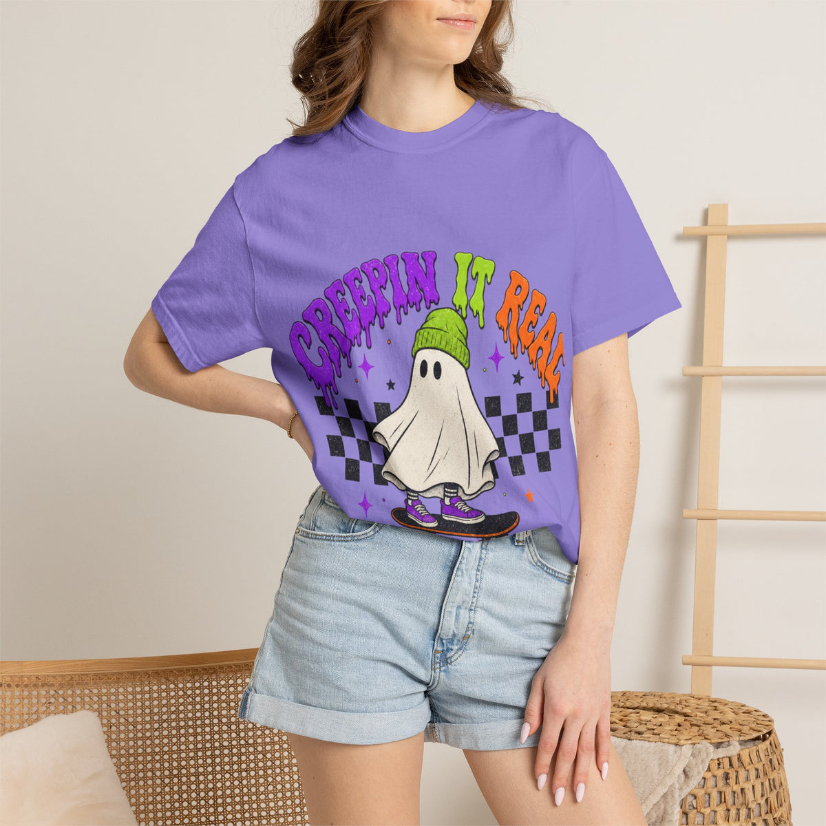 Creepin' It Real Ghost Skateboard T-Shirt