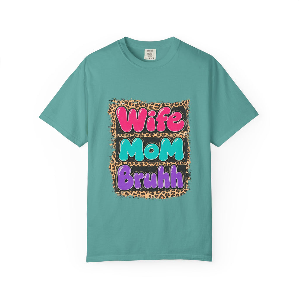 Wife Mom Bruhh T-Shirt — Leopard Skull Mom Graphic Tee
