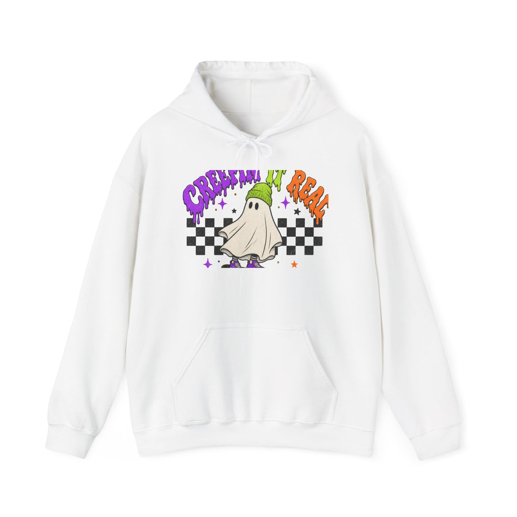 Ghost Skate Halloween Hoodie – 'Creepin' It Real' Graphic Sweatshirt
