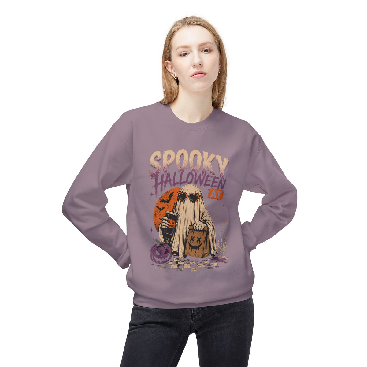 Spooky Halloween Ghost Crewneck Sweatshirt