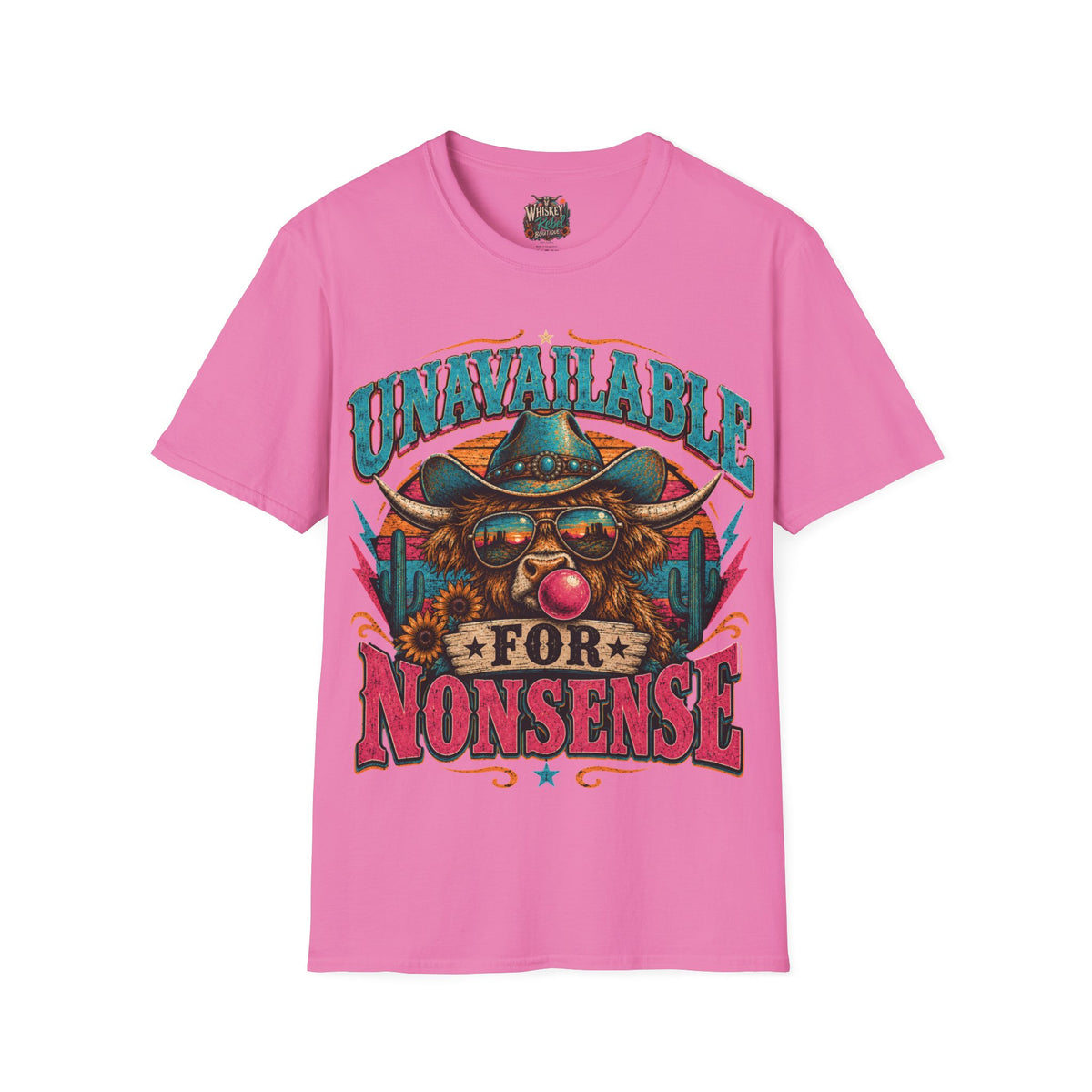 T-Shirt - "Unavailable for Nonsense" Retro Cowboy Skull Graphic Tee