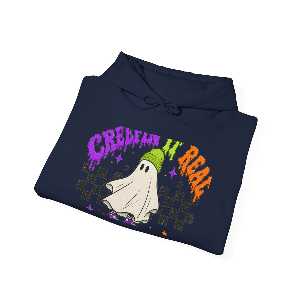 Ghost Skate Halloween Hoodie – 'Creepin' It Real' Graphic Sweatshirt
