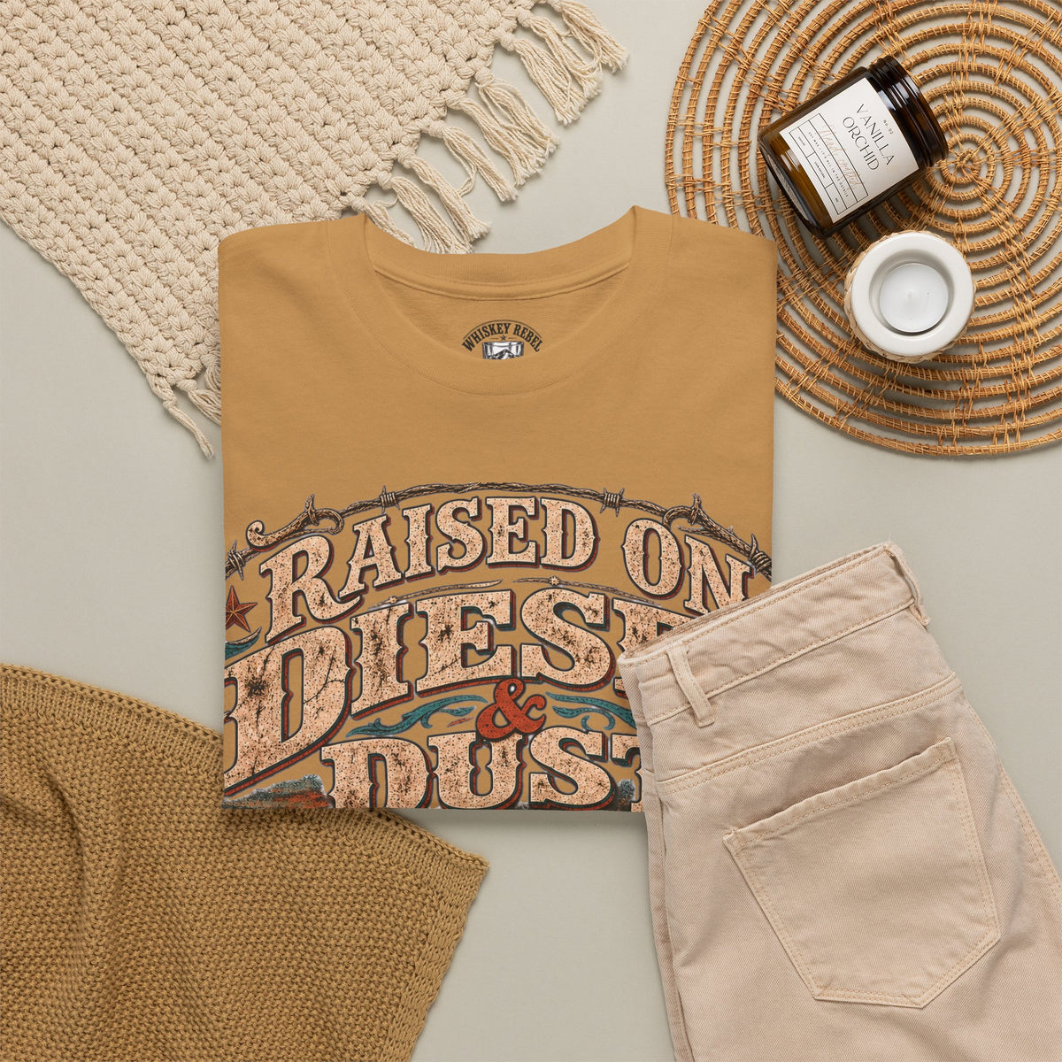 Raised on Diesel & Dust Tee — Vintage Truck Graphic T-Shirt