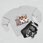 Ghost Family Crewneck Sweatshirt — Cute Plaid Halloween Ghosts with Bows