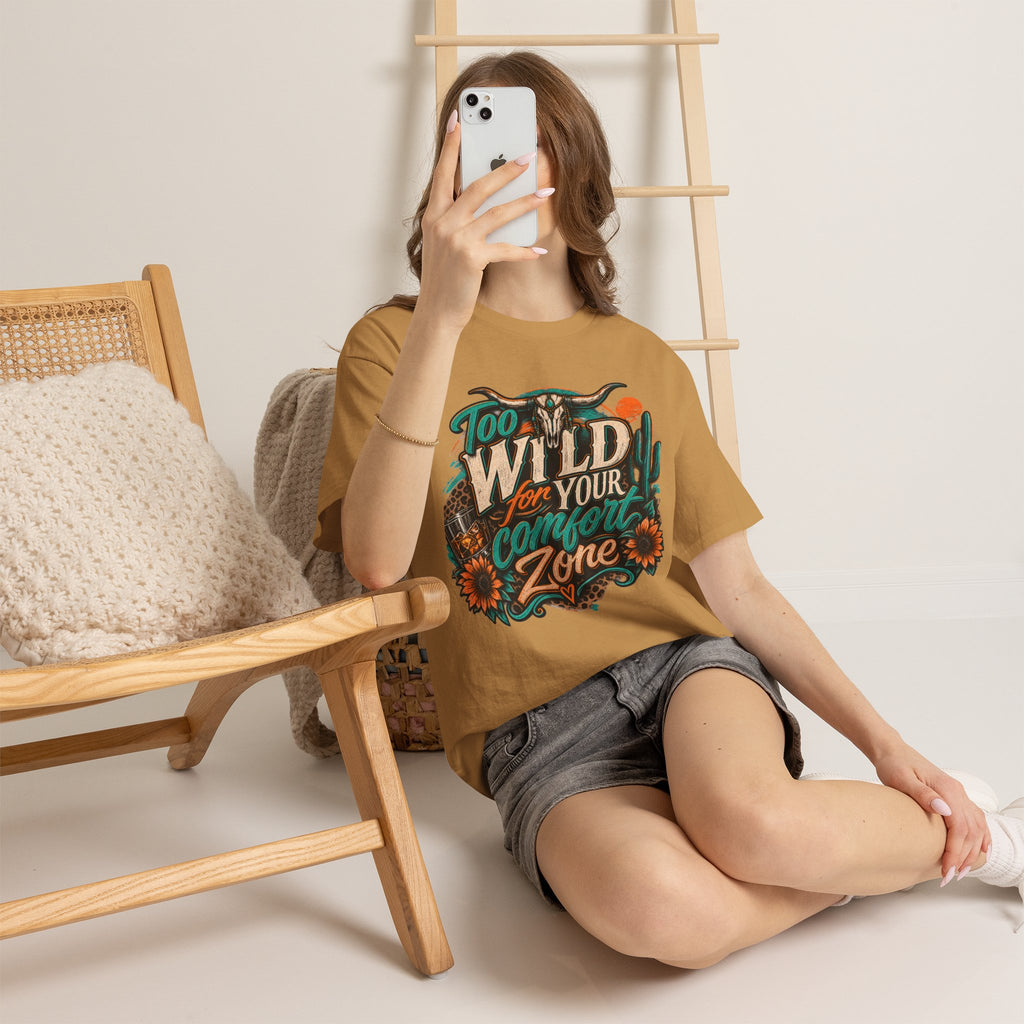 Too Wild For Your Comfort Zone Tee — Western Desert Graphic T‑Shirt