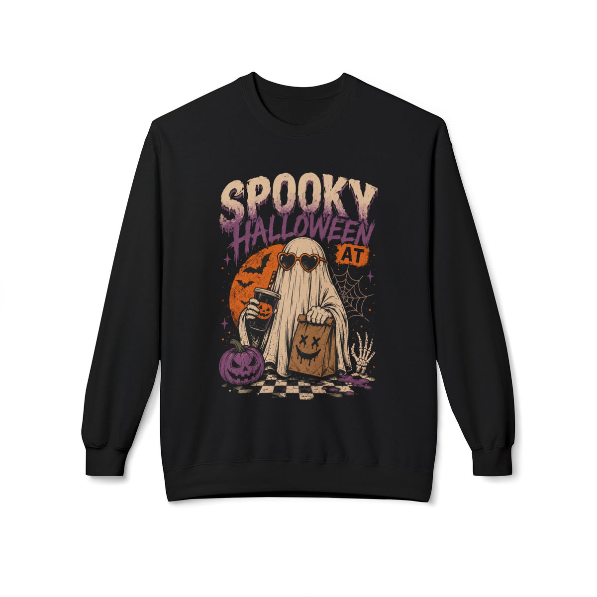 Spooky Halloween Ghost Crewneck Sweatshirt