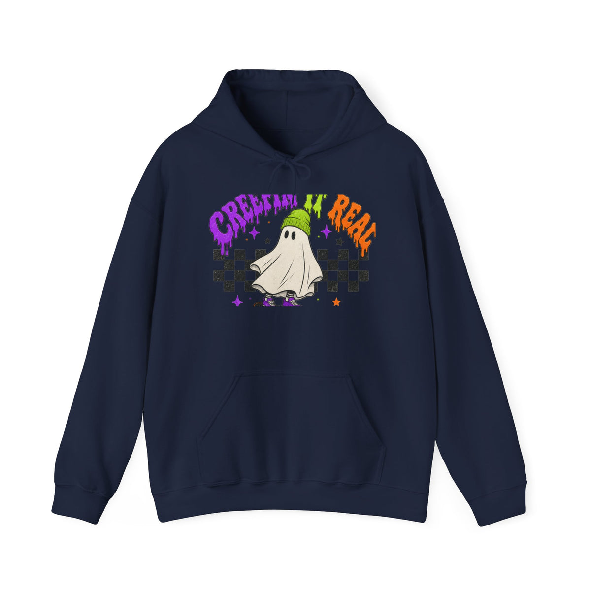 Ghost Skate Halloween Hoodie – 'Creepin' It Real' Graphic Sweatshirt