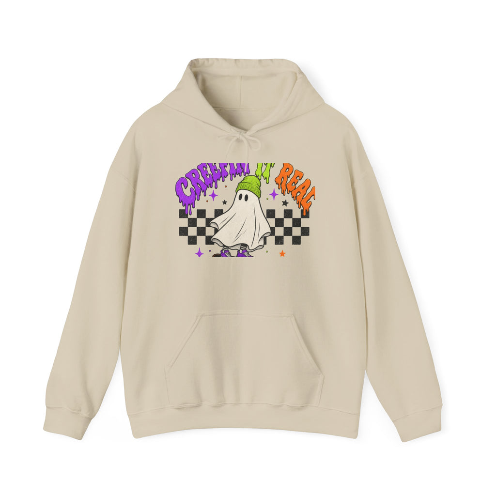 Ghost Skate Halloween Hoodie – 'Creepin' It Real' Graphic Sweatshirt
