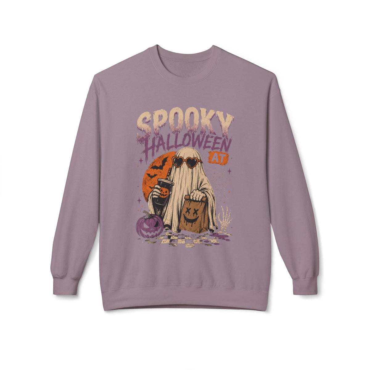 Spooky Halloween Ghost Crewneck Sweatshirt