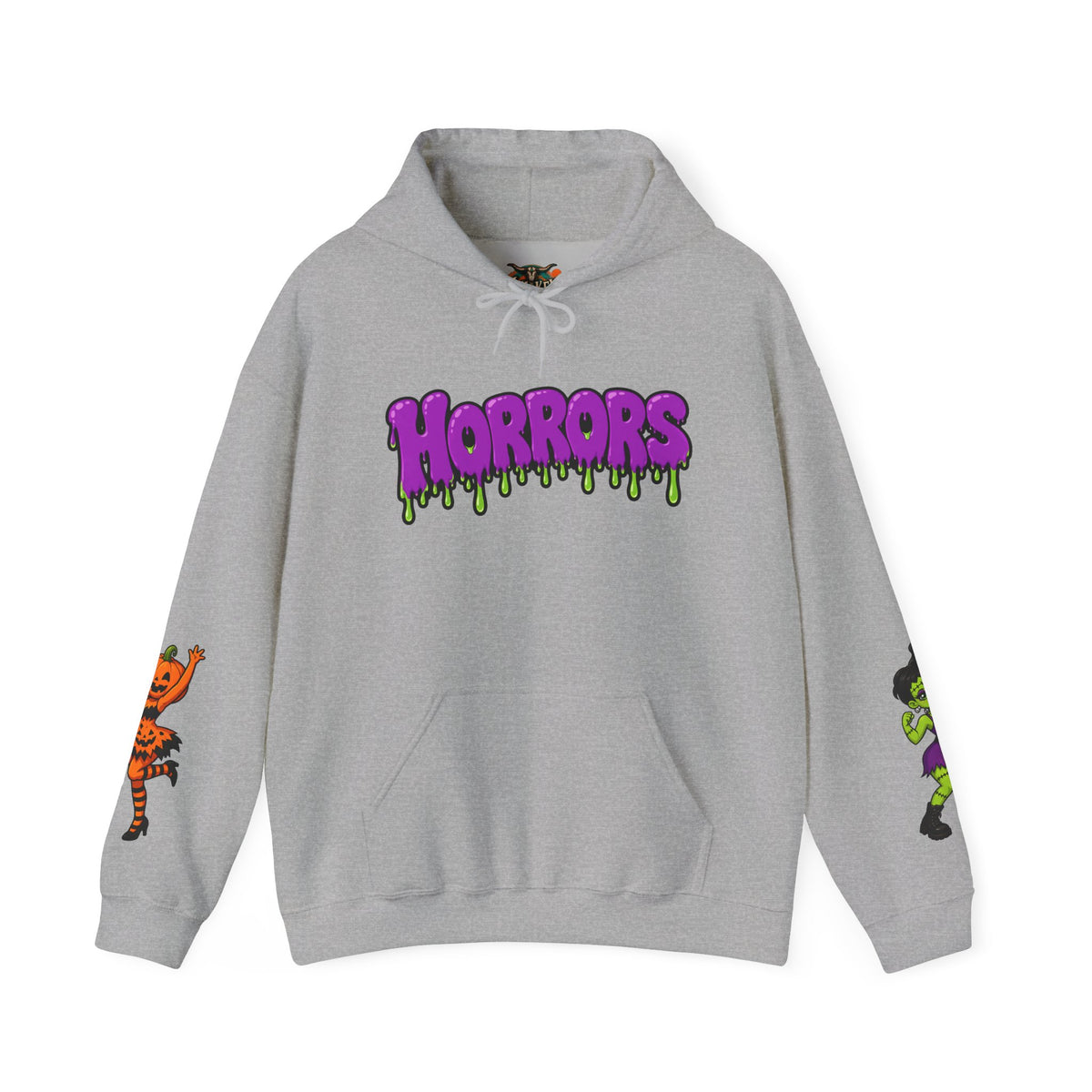 Horrors Halloween Hoodie — Spooky Ghosts, Pumpkins & Creepy Drip Design