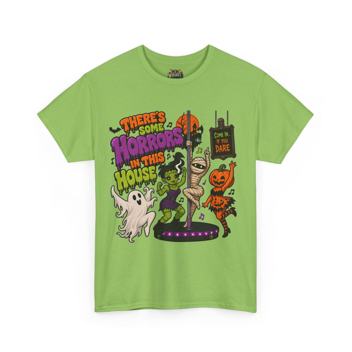 Halloween 'There's Some Horrors in This House' Tee — Dancing Mummy, Ghost & Pumpkin Shirt