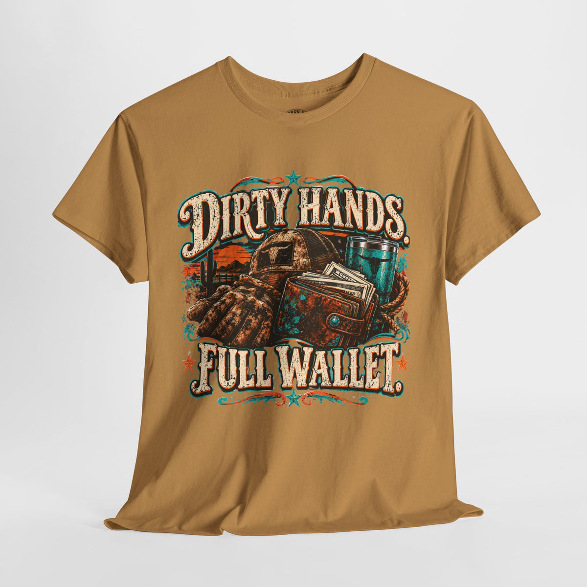 Dirty Hands Full Wallet T-Shirt — Mechanic & Tradesworker Vintage Workwear Tee