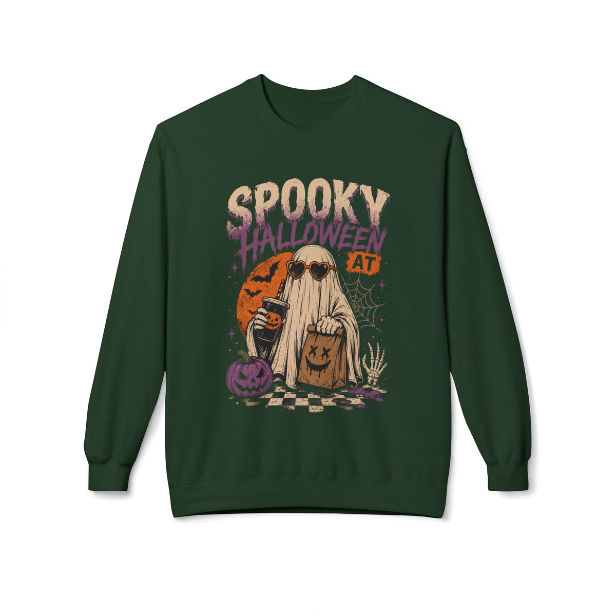 Spooky Halloween Ghost Crewneck Sweatshirt
