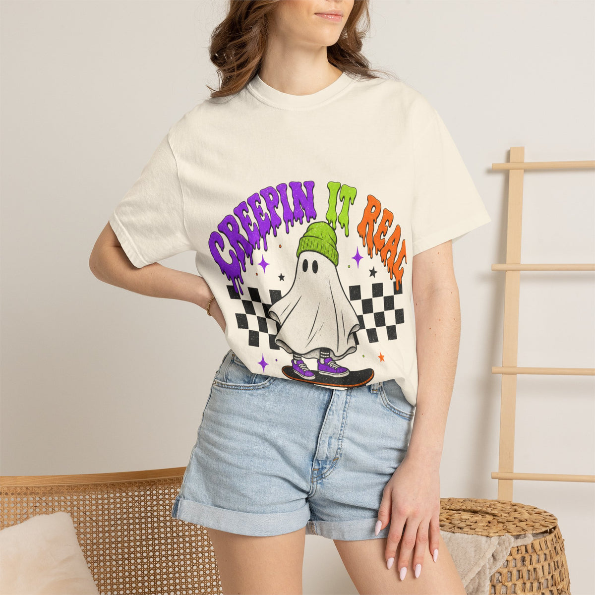 Creepin' It Real Ghost Skateboard T-Shirt