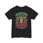 Karma’s a Bitch Skull Tee — 'What Goes Around Comes Around' Western Sunflower Tee