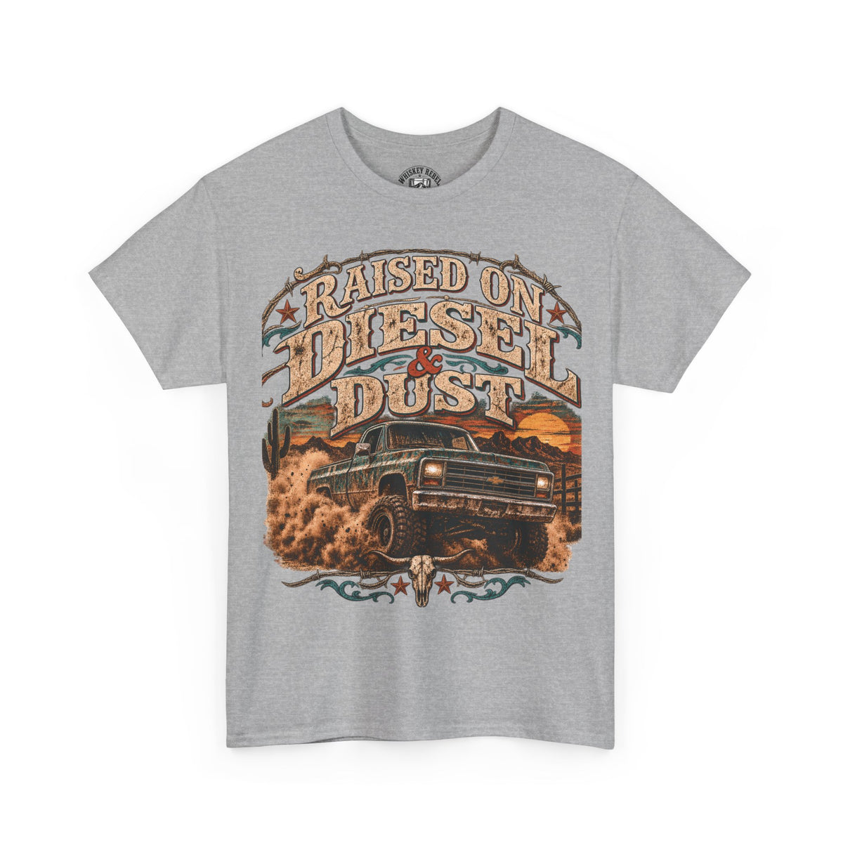 Raised on Diesel & Dust Tee — Vintage Truck Graphic T-Shirt