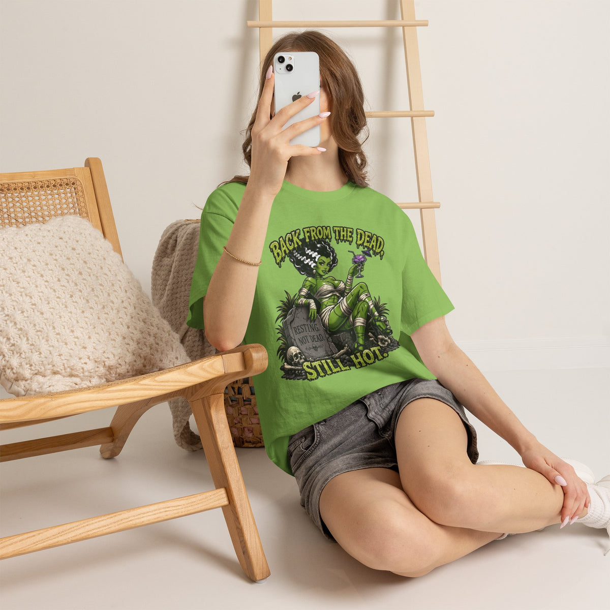 Back From The Dead Still Hot Tee — Retro Green Bride of Frankenstein Horror T-Shirt
