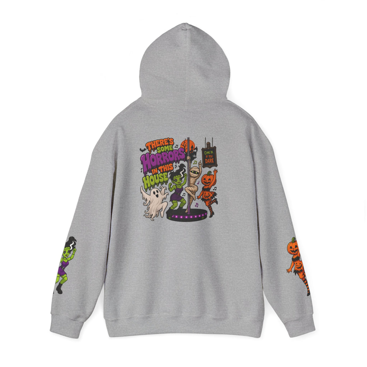 Horrors Halloween Hoodie — Spooky Ghosts, Pumpkins & Creepy Drip Design