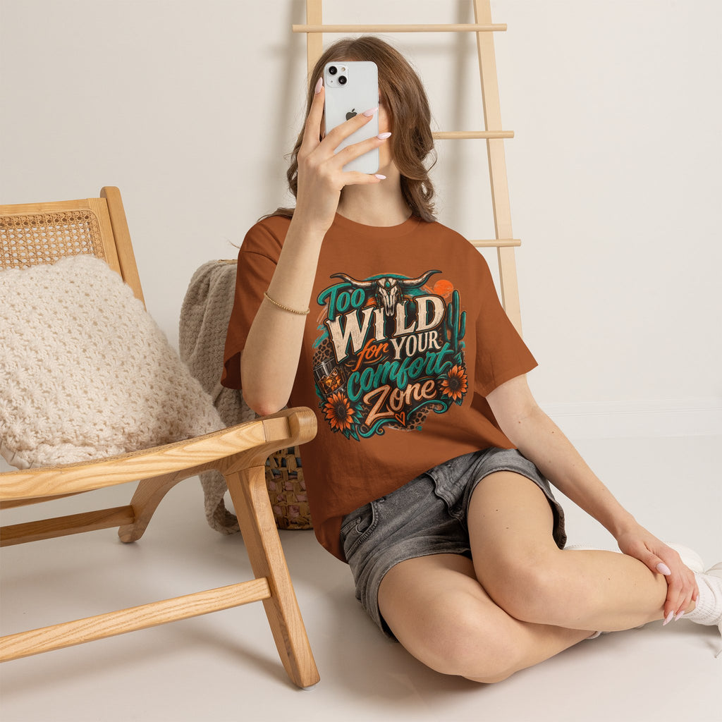 Too Wild For Your Comfort Zone Tee — Western Desert Graphic T‑Shirt