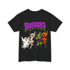 Halloween 'There's Some Horrors in This House' Tee — Dancing Mummy, Ghost & Pumpkin Shirt