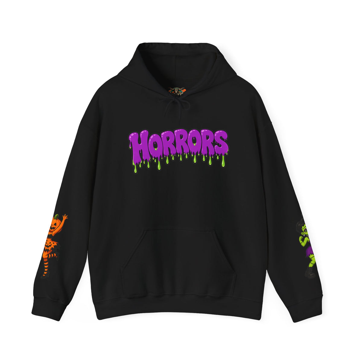 Horrors Halloween Hoodie — Spooky Ghosts, Pumpkins & Creepy Drip Design