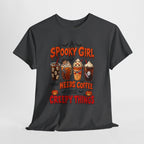 Spooky Girl Halloween Tee – "A Spooky Girl Who Needs Coffee and Creepy Things"